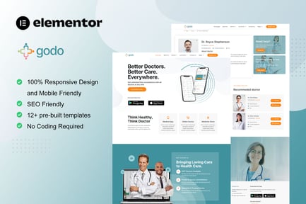 Preview: Godo - Doctor & Medical Saas Elementor Template Kit