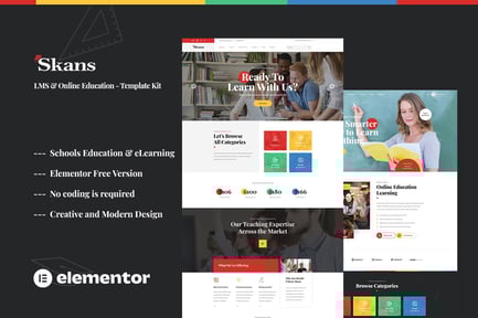Preview: Skans - Learning & Online Education Elementor Template Kit