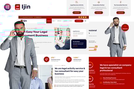 Preview: Ijin - Legal Business & Tax Consultant Services Elementor Template Kit