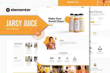 Preview: Jarsy Juice - Drink Brand Elementor Template Kit