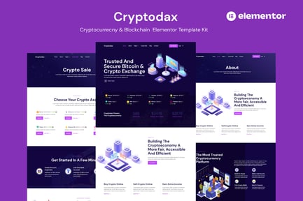 Preview: Cryptodax - Cryptocurrency & Blockchain Elementor Template Kit