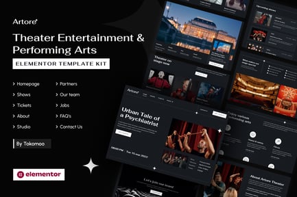 Preview: Artore | Theater Entertainment & Performing Arts Elementor Template Kit