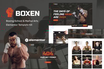 Preview: Boxen - Boxing School & Martial Arts Elementor Template Kit