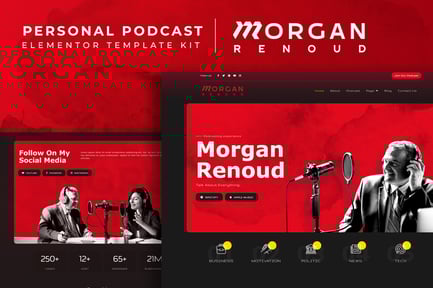 Preview: Morgan Renoud - Personal Podcast Elementor Template Kit