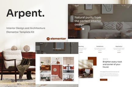 Preview: Arpent - Interior Design and Architecture Elementor Template Kit