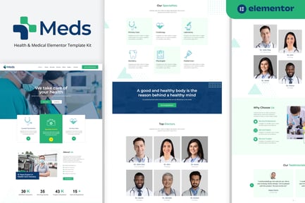 Preview: Meds - Health & Medical Elementor Template Kit