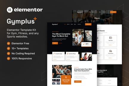 Preview: Gymplus - Gym & Fitness Elementor Template Kit