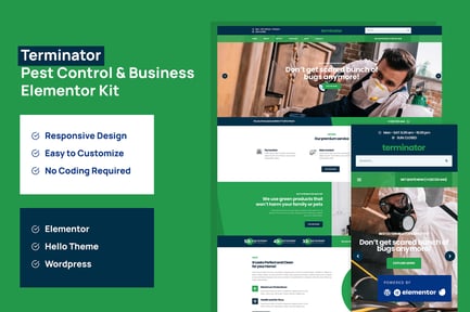 Preview: Terminator - Business & Pest Control Elementor Pro Template Kit