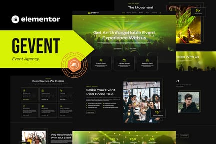 Preview: Gevent - Event Agency Elementor Template Kit