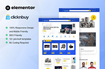 Preview: Clicknbuy - Woocommerce Electronic Store Elementor Template Kit