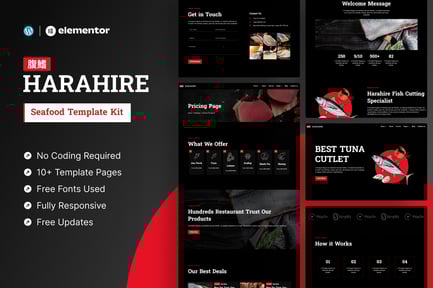 Preview: Harahire - Seafood Elementor Pro Template Kit