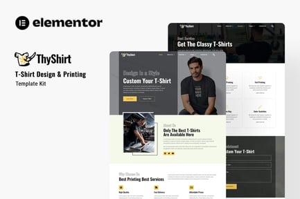 Preview: Thyshirt - TShirt Design and Printing Elementor Template Kit