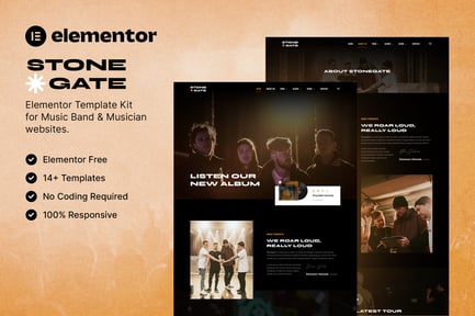 Preview: Stonegate – Music Band & Musician Elementor Template Kit