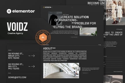 Preview: Voidz - Creative Agency Elementor Template Kit