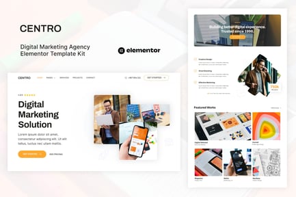 Preview: Centro - Digital Marketing Agency & Portfolio Elementor Template Kit