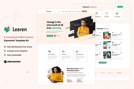 Preview: Learen - E-Learning & Online Courses Elementor Template Kit