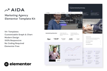 Vista previa: AIDA - Template Kit de Elementor para agencias