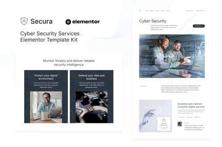 Preview: Secura - Cyber Security Services Elementor Template Kit