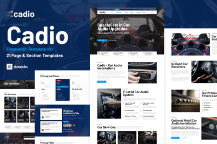 Preview: Cadio - Car Audio Workshop Elementor Template Kit