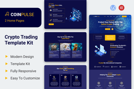Preview: Coinpulse - Crypto Currency & Trading Elementor Template Kit