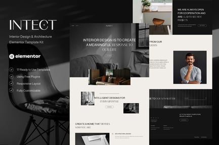 Preview: Intect - Interior Design & Architecture Elementor Template Kit