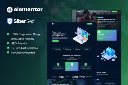 Preview: CyberSec - Cyber Security Services Elementor Template Kit