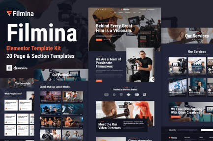 Preview: Filmina - Filmmakers & Videographer Elementor Template Kit