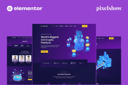Preview: Smart ICO - Crypto Currency Elementor Pro Full Site Kit