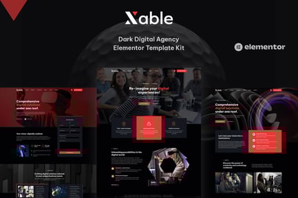 Preview: Xable - Dark Digital Agency Elementor Pro Template Kit