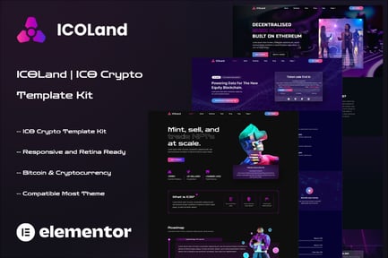 Preview: ICOLand - NFT Cryptocurrency Elementor Template Kit