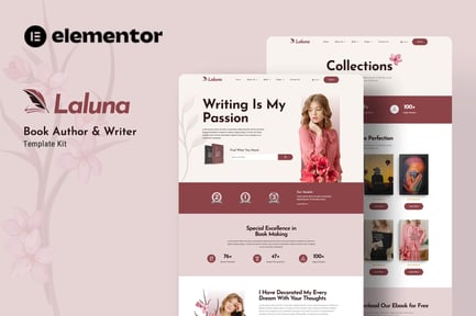 Preview: Laluna - Book Author & Writer Elementor Template Kit