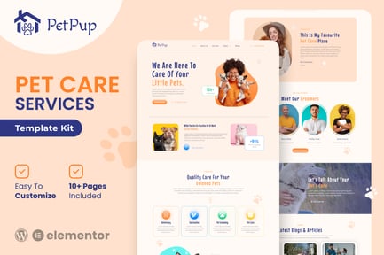Preview: PetPup - Pet Care Services Elementor Template Kit