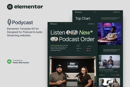 Preview: Podycast – Podcast & Audio Streaming Elementor Template Kit