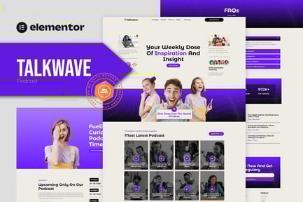 Preview: Talkwave - Podcaster Elementor Template Kit