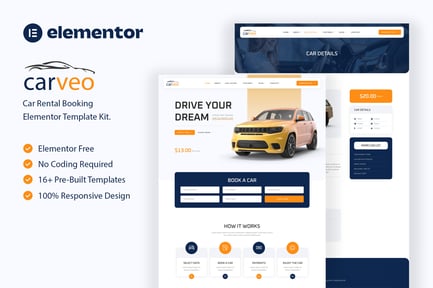Preview: Carveo - Car Rental Elementor Template Kit