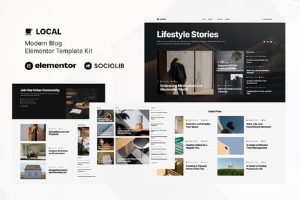 Preview: Local - Modern Blog & Magazine Elementor Template Kit