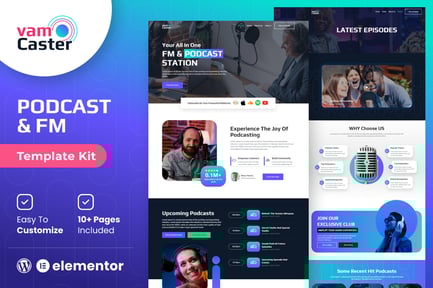 Preview: Vamcaster - Podcast & Video Streaming Elementor Template Kit