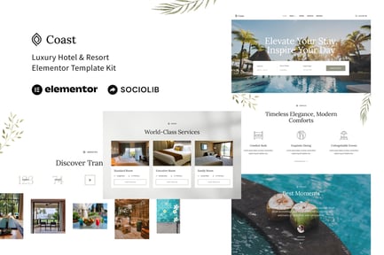 Preview: Coast - Luxury Hotel & Resort Elementor Template Kit