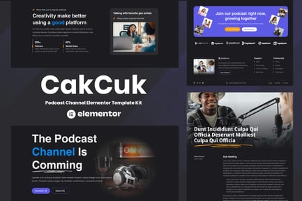 Preview: CakCuk - Podcast Channel Elementor Template Kit