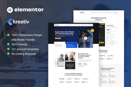 Preview: Kreativ - Digital Agency & Creative Branding Elementor Pro Template Kit