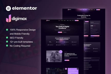Preview: Digimax - Digital Marketing Agency Elementor Pro Template Kit