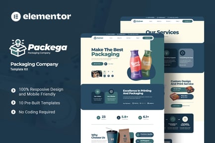 Preview: Packega - Packaging Company Elementor Template Kit