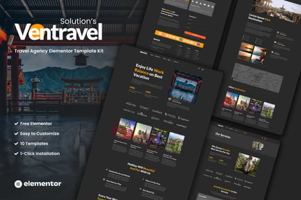 Preview: Ventravel - Traveling Agency Elementor Template Kit