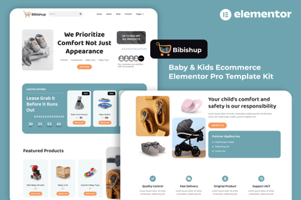 Preview: Bibishup - Baby & Kids Ecommerce Elementor Pro Template Kit