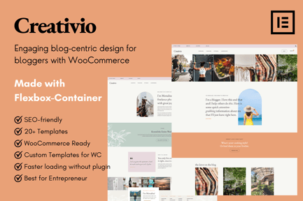 Preview: Creativio - Blogger & Entrepreneurs Elementor Template Kit