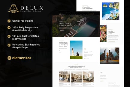 Preview: Delux - Luxury Hotel & Resort Elementor Template Kit