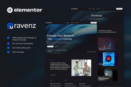 Preview: Ravenz - Creative Digital Agency Elementor Template Kit
