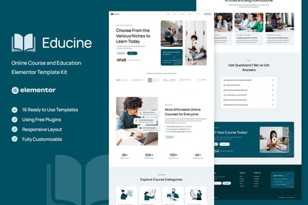 Preview: Educine - Online Course & Education Elementor Template Kit