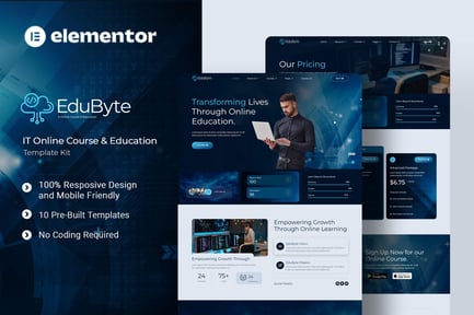 Preview: EduByte - IT Online Course & Education Elementor Template Kit