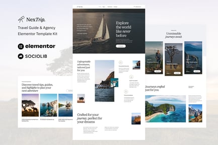 Preview: NexTrip - Travel Guide & Agency Elementor Template Kit